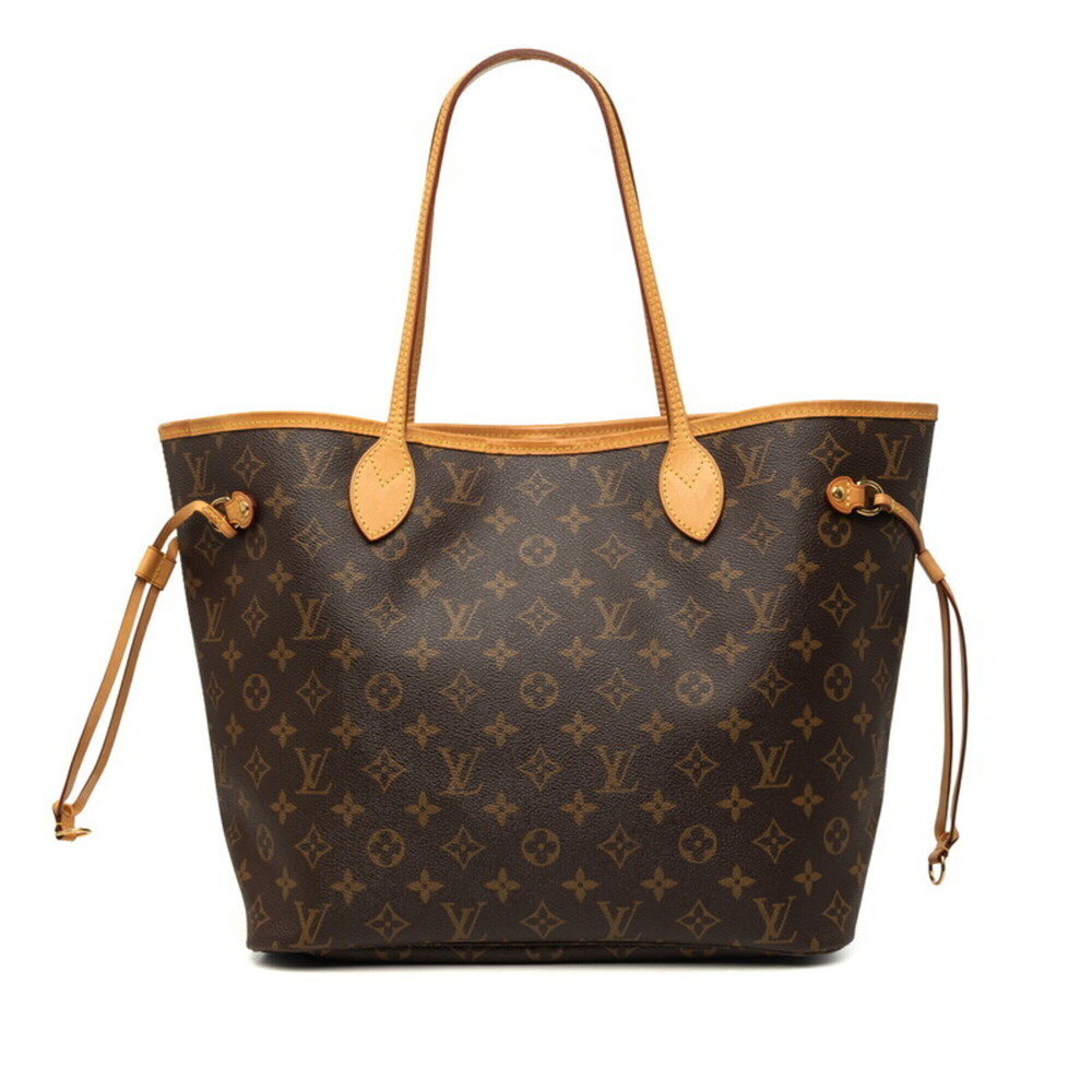 Louis Vuitton Monogram Neverfull MM Shoulder Bag Tote M40995 Brown Leather Wo...